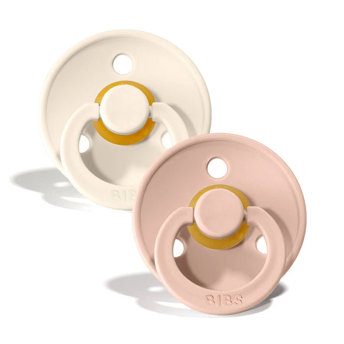 BIBS Colour Pacifier (0-6 Months) 2Pcs/Pack - Ivory/Blush