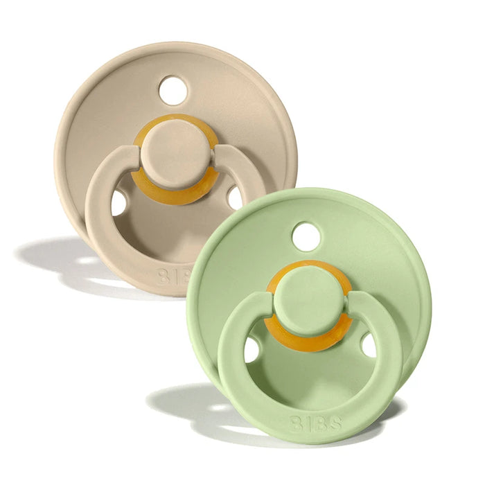 BIBS Colour Pacifier (0-6 Months) 2Pcs/Pack - Sand/Pistachio