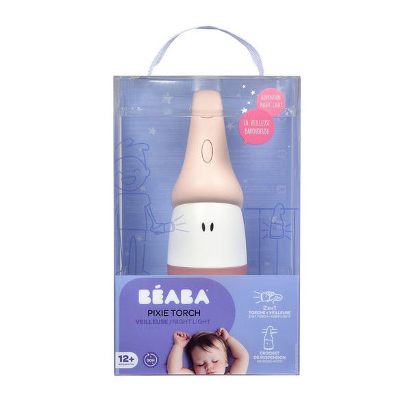 Beaba Pixie Torch 2-In-1 Moveable Night Light - Coral (USB Recharge)