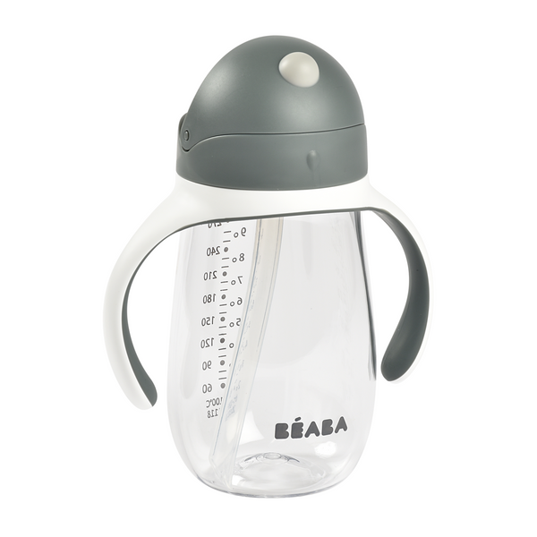Beaba Straw Cup 300ml – Mineral Grey