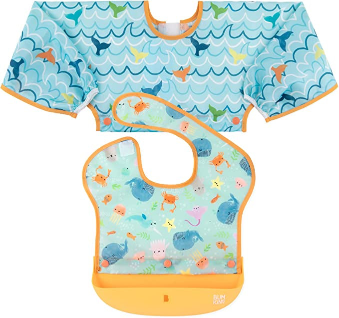 Bumkins Swap Pocket Bib – Ocean Life & Whale Tail