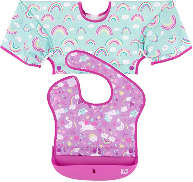 Bumkins Swap Pocket Bib – Rainbows & Unicorns