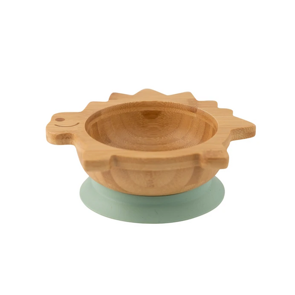 Citron Bamboo Bowl 250ml With Suction And Spoon – Dino Green