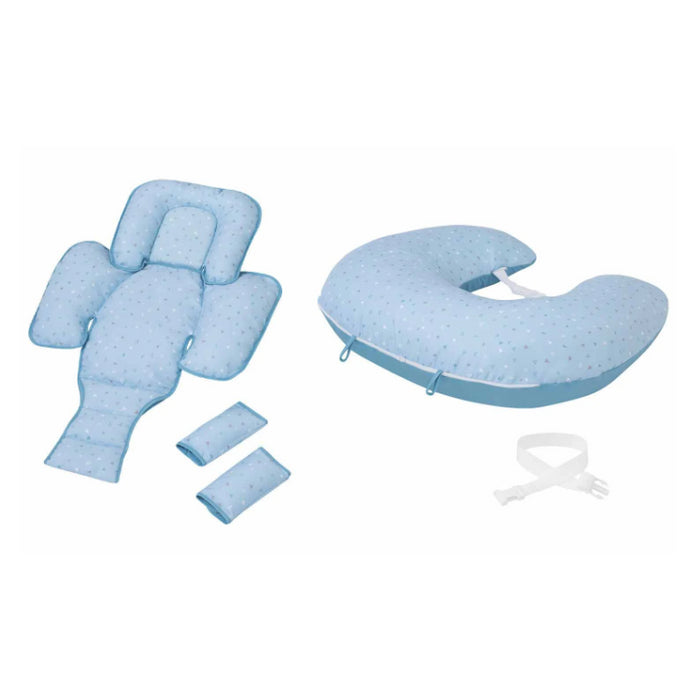 ClevaMama ClevaCushion™ Nursing Pillow & Baby Nest – Blue Confetti
