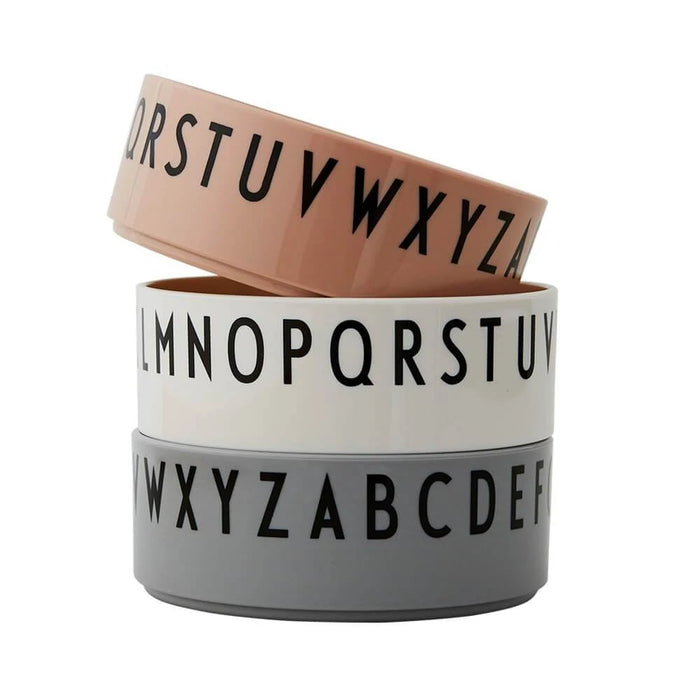 Design Letters Breakfast Dinner Lunch Bowl Set – Nude/Grey/White