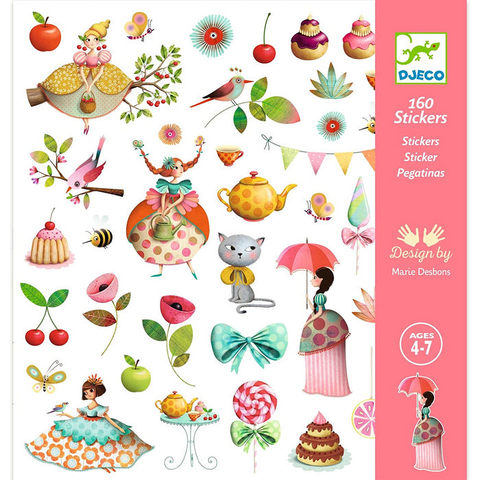 Djeco Princess Tea Party Paper Stickers