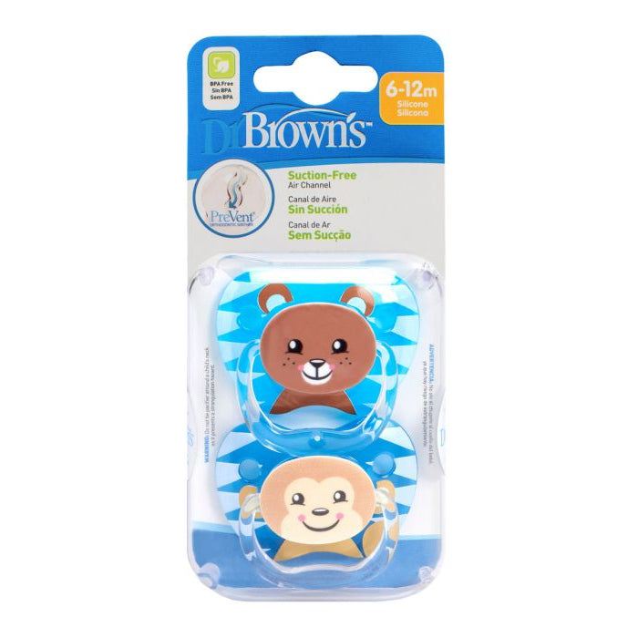 Dr.Brown's Prevent Pacifier 2Pcs/Pack - Stage 2 - Blue/Blue