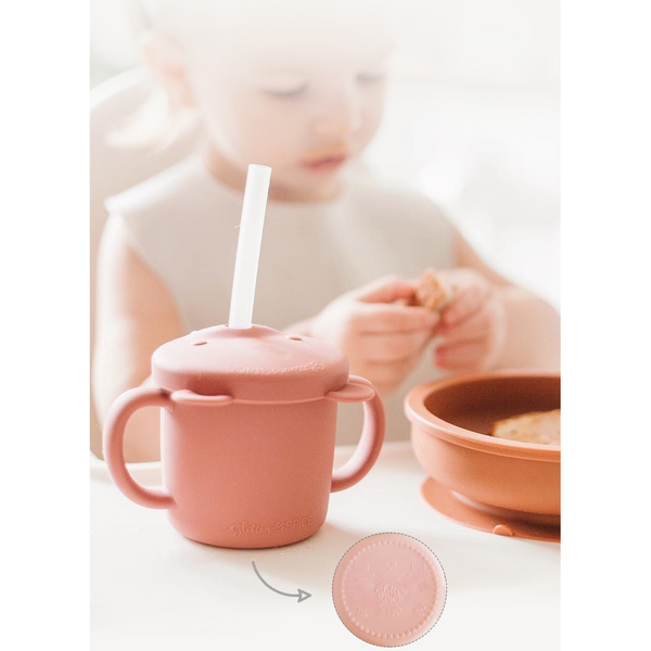 Glitter And Spice Grow With Me Silicone Bear Cup 200ml – Delicate Pink