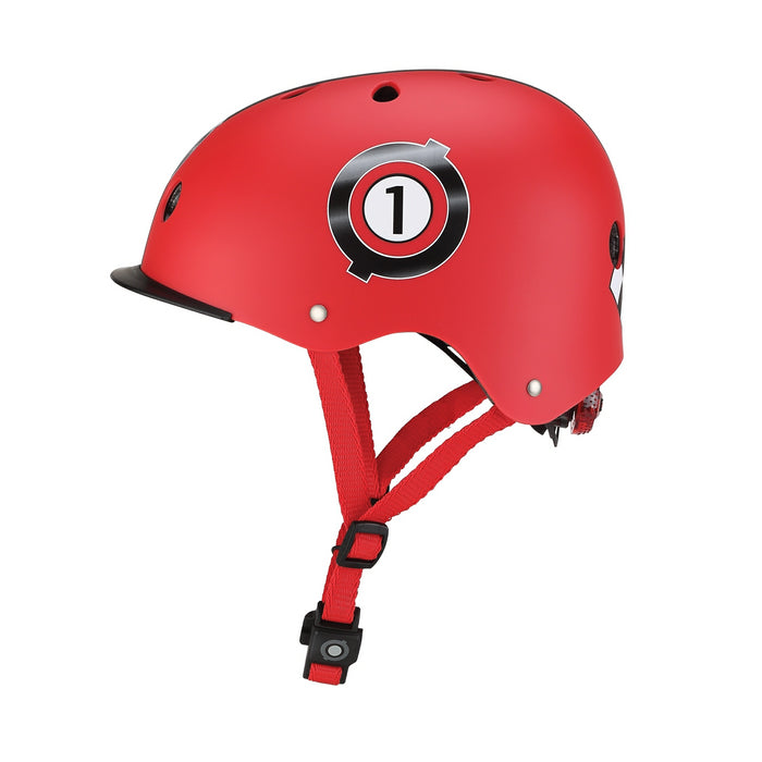 Globber Kids Elite Lights Helmet (XS-S) – New Red Racing