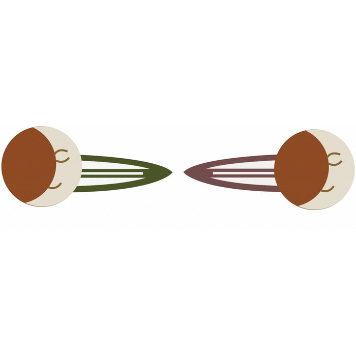 Grech & Co Minimalist Snap Clips Set Of 2 - Moon