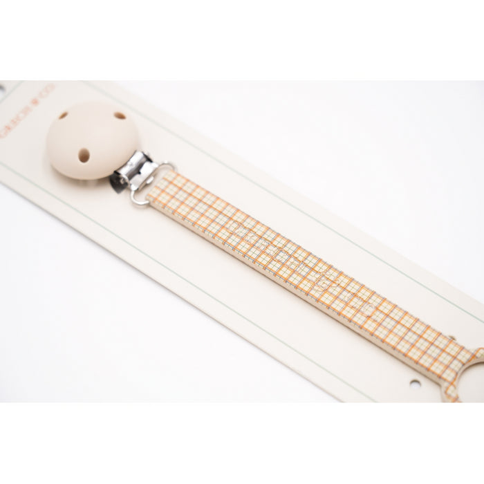 Grech & Co Pacifier Clip - Pattern - Plaid Pattern