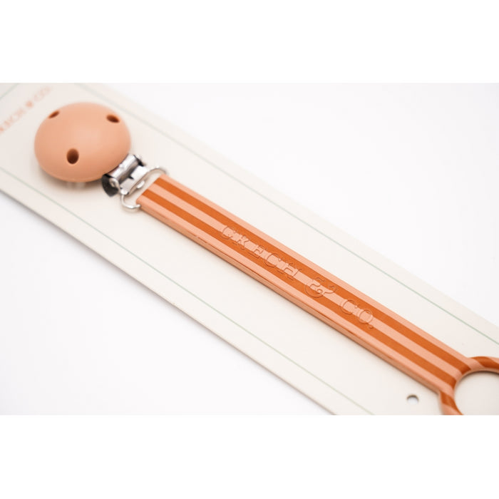 Grech & Co Pacifier Clip - Pattern - Stripes Sunset & Tierra