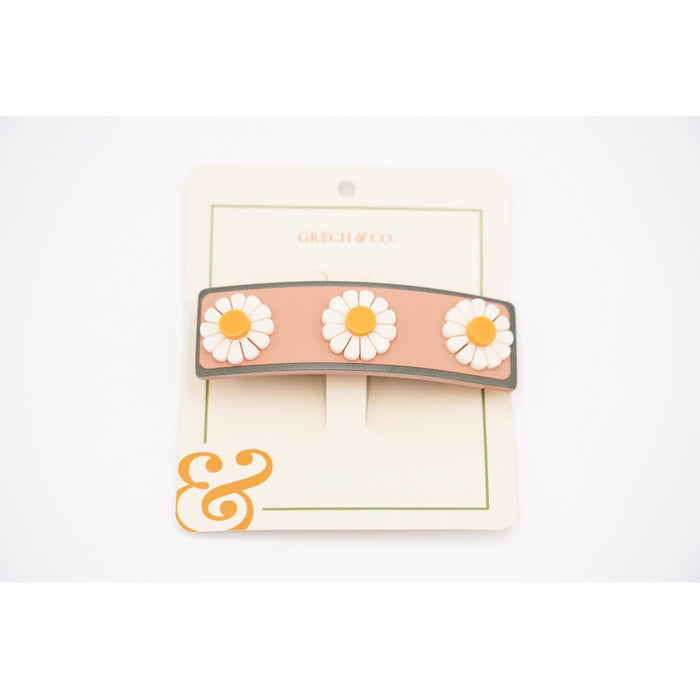 Grech & Co Wide Bar Clip - Flower Sunset