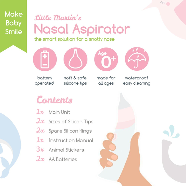 Little Martin's Drawer Baby Nasal Aspirator - Pink