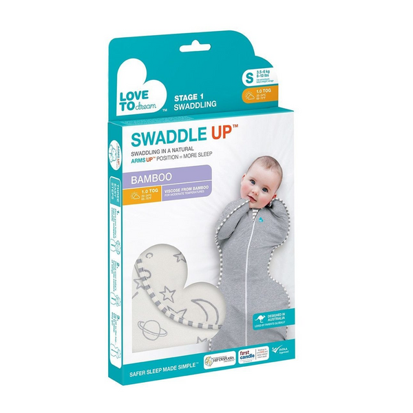 Love To Dream Swaddle Up Bamboo 1.0 Tog – Grey Small