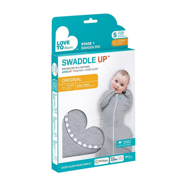 Love To Dream Swaddle Up Original 1.0 Tog – Grey Small