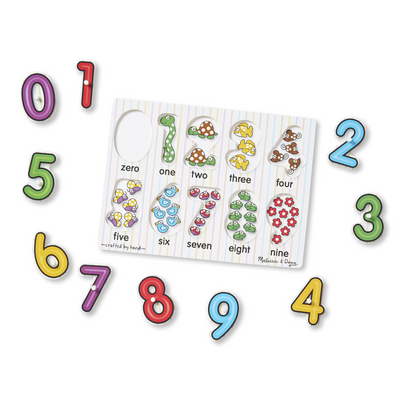 Melissa & Doug See-Inside Numbers Peg Puzzle 10Pcs