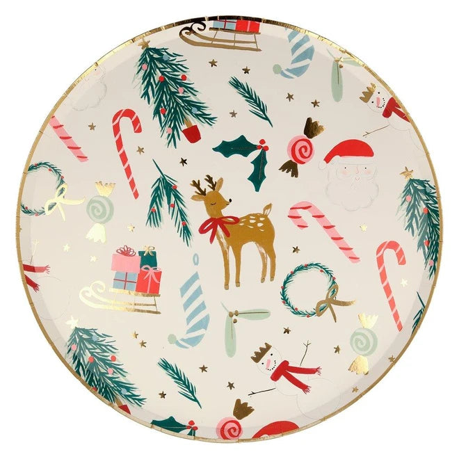 Meri Meri Festive Motif Dinner Plates (Set Of 8)