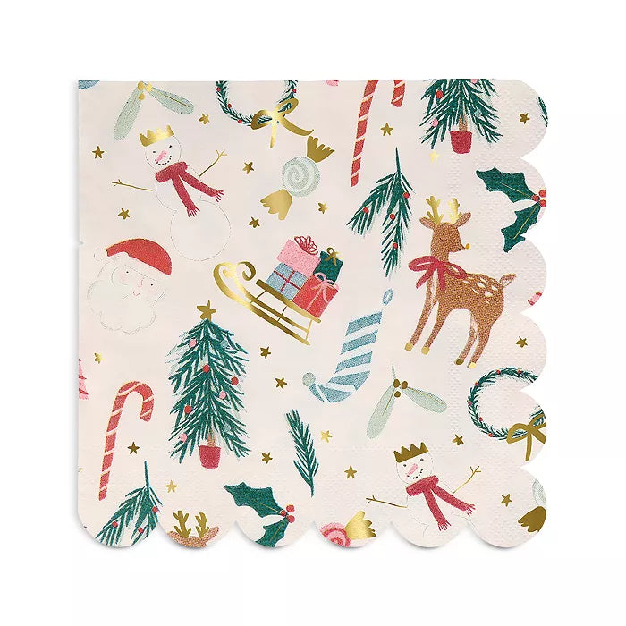 Meri Meri Festive Motif Large Napkins (Set Of 16)