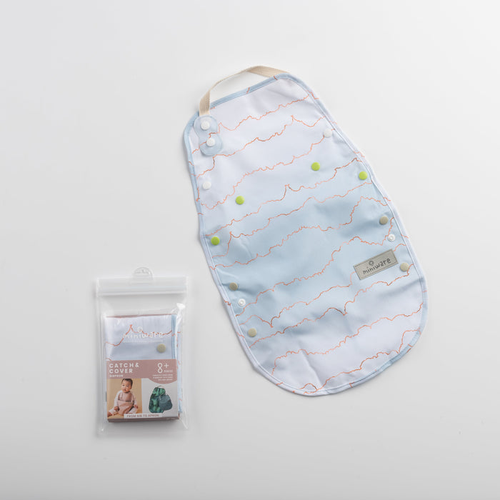 Miniware Catch & Cover 2-In-1 Apron Bib – Blue Sky