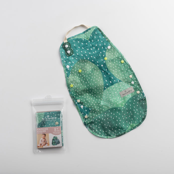 Miniware Catch & Cover 2-In-1 Apron Bib – Prickly Pear