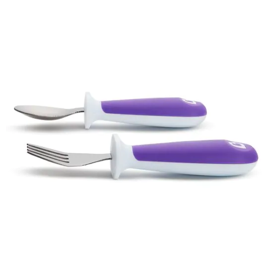 Munchkin Raise Toddler Fork And Spoon - Purple