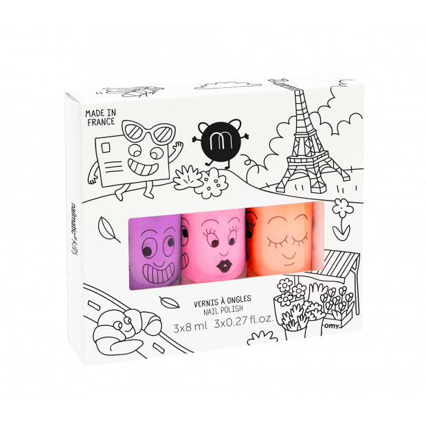 Nailmatic Set Of 3 Pearly Neon Nail Polishes – Paris