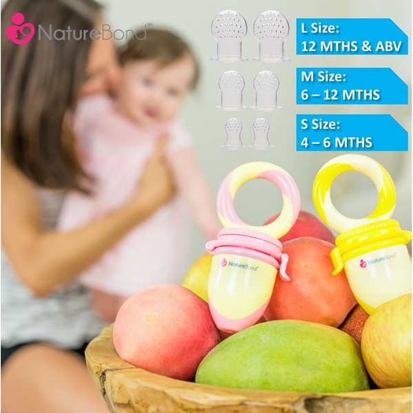 Naturebond Baby Food Feeder Pacifier 2Pcs/Pack - Pink/Yellow