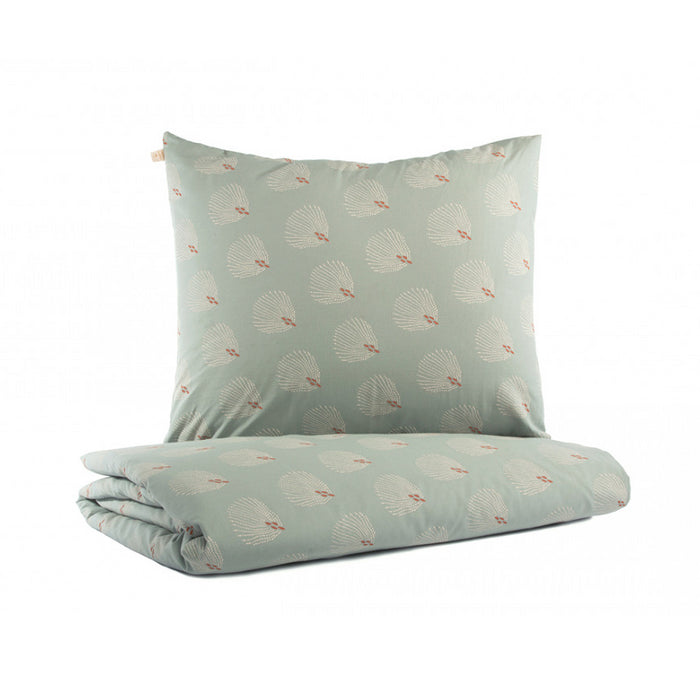 Nobodinoz Himalaya Duvet White Gatsby/Antique Green