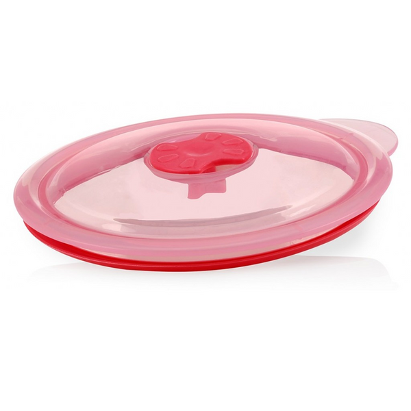 Nuby Stainless Steel Suction Warming Bowl With Water Reservoir & Lid 300ml – Pink
