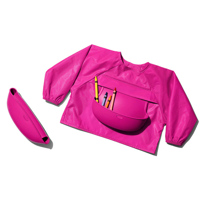 OXO Tot Sleeved Roll-Up Bib - Pink