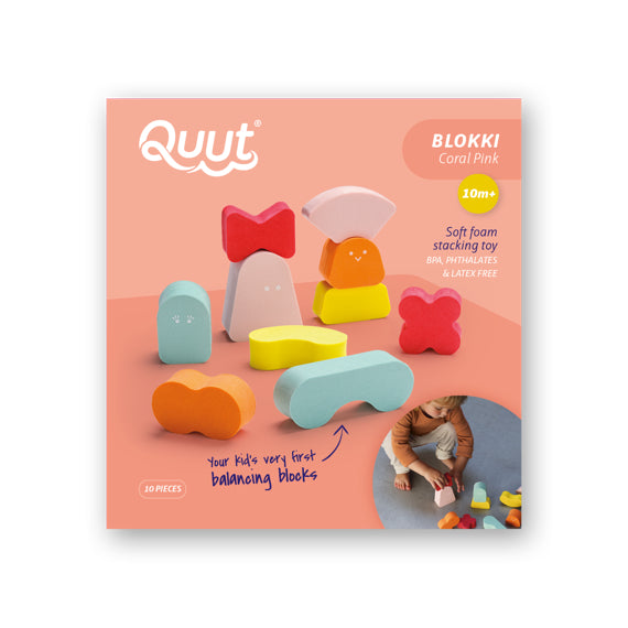 Quut Blokki - Balancing Shapes - Coral Pink