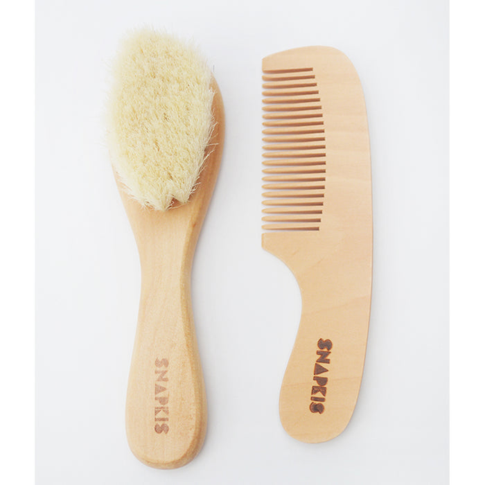 Snapkis Baby Wooden Brush & Comb Set