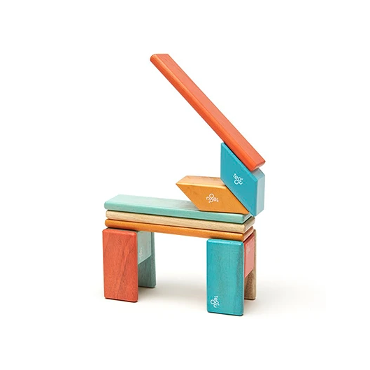 Tegu Classics Magnetic Wooden Blocks 14-Piece Set – Sunset