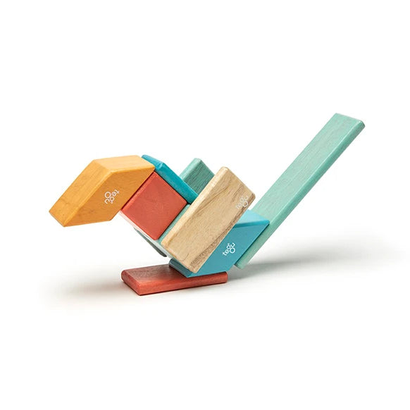Tegu Classics Magnetic Wooden Blocks 14-Piece Set – Sunset