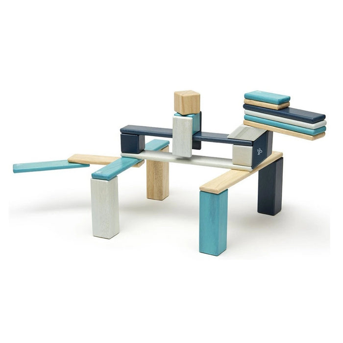 Tegu Classics Magnetic Wooden Blocks 24-Piece Set – Blues