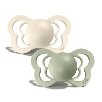BIBS Couture Pacifier (0-6 Months) 2Pcs/Pack – Ivory/Sage