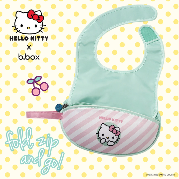 B.Box X Hello Kitty Travel Bib With Spoon – Candy Floss