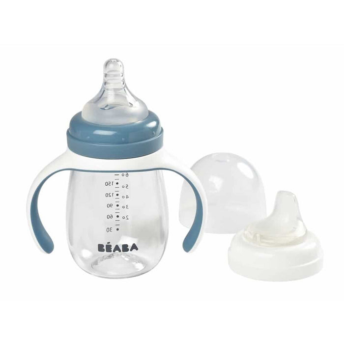 Beaba 2 In 1 Learning Cup 210ml - Blue