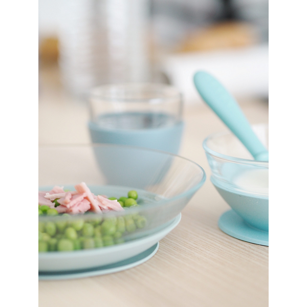 Beaba Duralex Glass Meal Set With Soft Protective Suction Pad - Jungle
