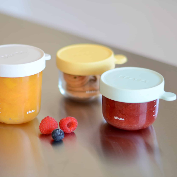 Beaba Glass Baby Food Storage Containers Set of 4 – Pastel