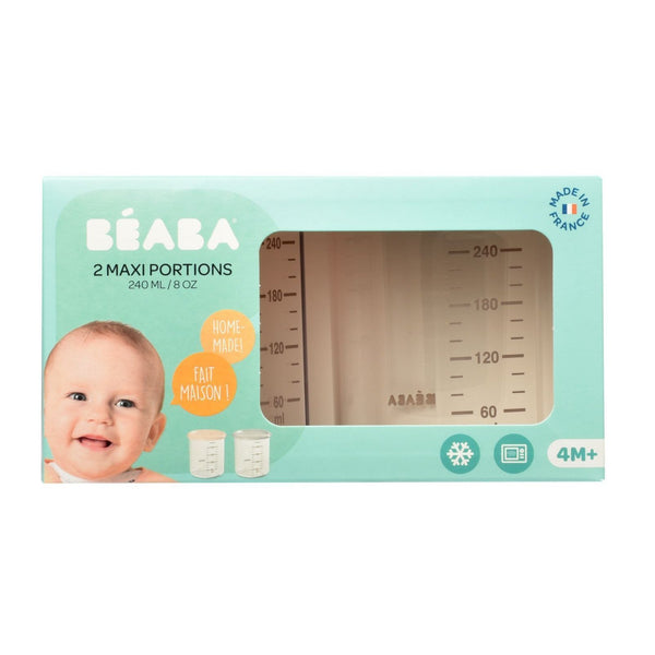 Beaba Set Of 2 x 240ml Conservation Portions - Nude/Grey