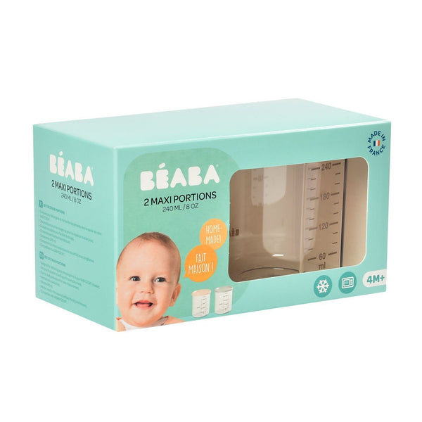 Beaba Set Of 2 x 240ml Conservation Portions - Nude/Grey