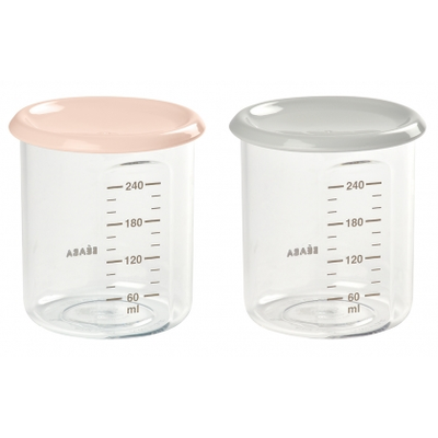 Beaba Set Of 2 x 240ml Conservation Portions - Nude/Grey