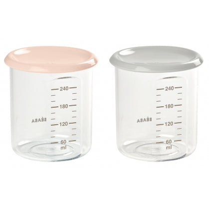 Beaba Set Of 2 x 240ml Conservation Portions - Nude/Grey