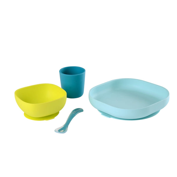 BEABA SILICONE MEAL SET - BLUE 4PCS | BABY SOPHIE