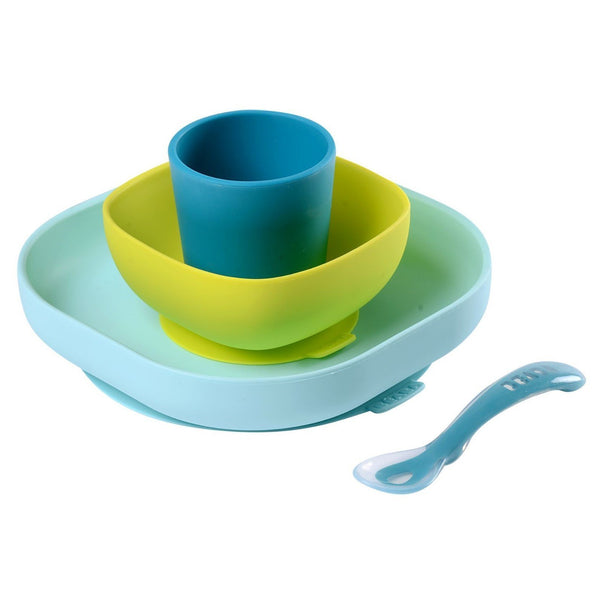 BEABA SILICONE MEAL SET - BLUE 4PCS | BABY SOPHIE