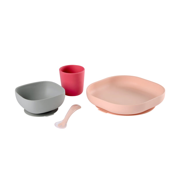 Beaba Silicone Meal Set 4Pcs - Pink