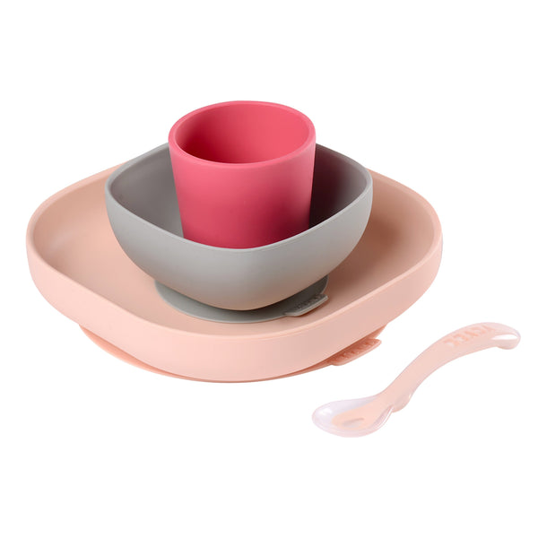 Beaba Silicone Meal Set 4Pcs - Pink