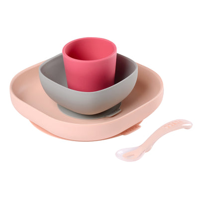 Beaba 矽膠餐具套裝 (四件裝) - 粉紅色